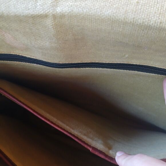 Leather Bag Laptop Genuine Leather Messenger Briefcase Satchel Cognac Brown - Picture 7 of 11